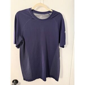 Fabletics Mens Large Navy Blue Mesh Performance Training T-Shirt RN134638 NWT